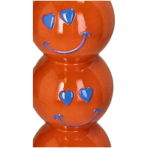 Kaarshouder Smiley Polyresin Orange 9x9x26.5cm