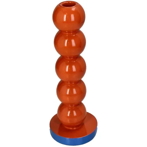 Kaarshouder Smiley Polyresin Orange 9x9x26.5cm