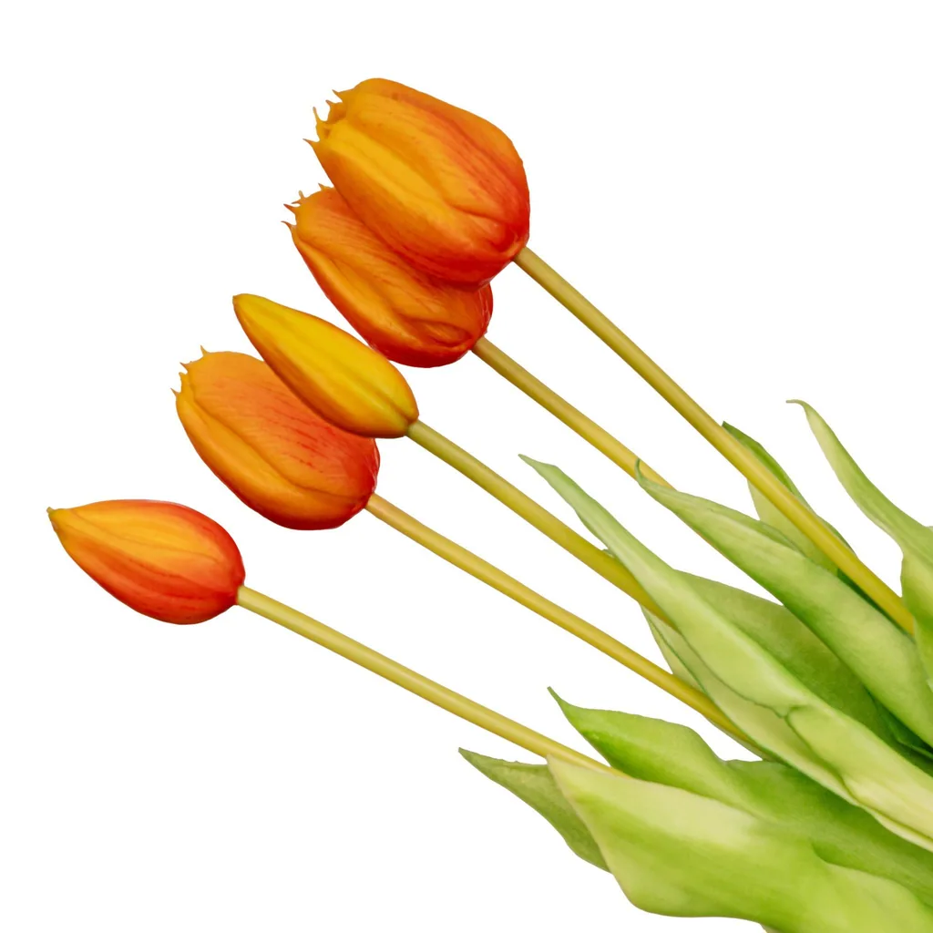 Vase Jessie Strik + 10x Real Touch Tulpen Orange