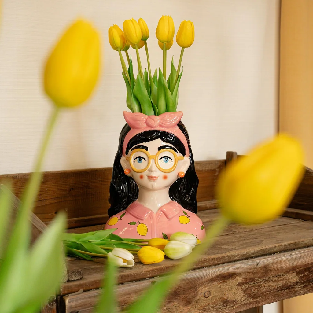Tulpenstrauß Gelb - 10 Stück - 'Real Touch' Kunsttulpen - 42 cm (gelb)