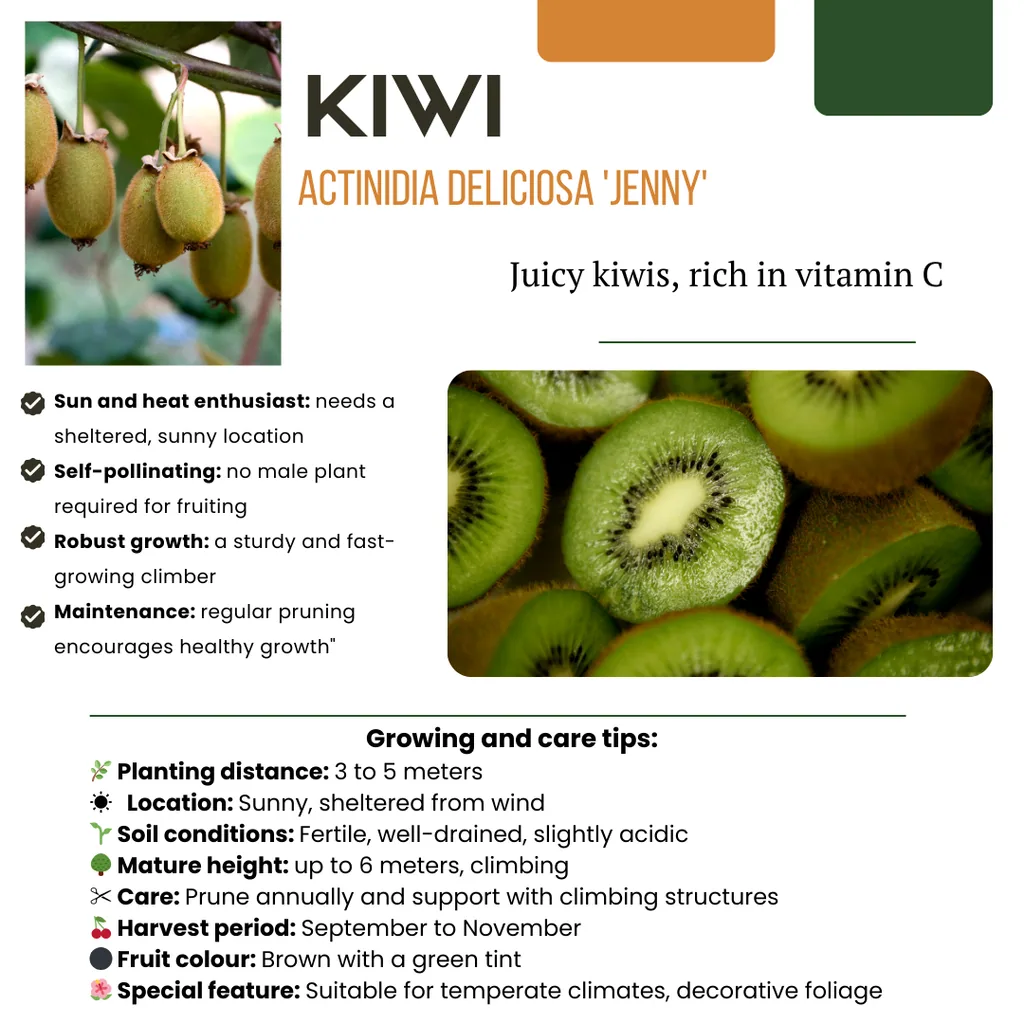 Kiwi 3er-Set (Actinidia) – winterharte Kletterpflanze, Topf-Ø 13 cm, Höhe ca. 20 cm