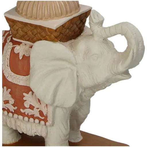 Kerzenhalter - Elefant rosa/grün - Polyresin - 34,50 cm