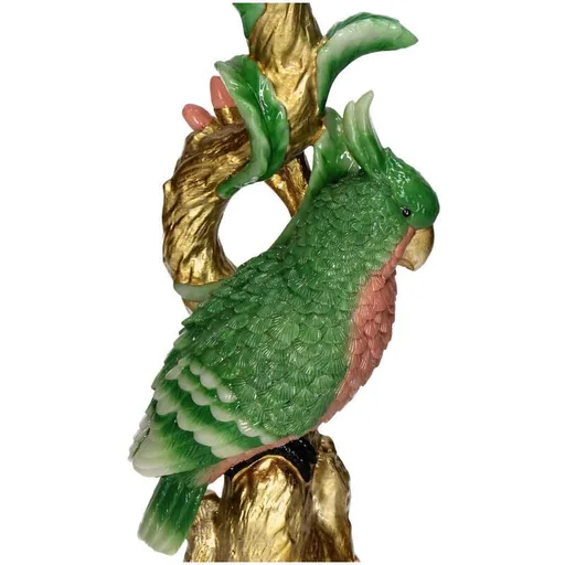 Farbenfroher Vogel Kandelaber aus Polyresin - Grün