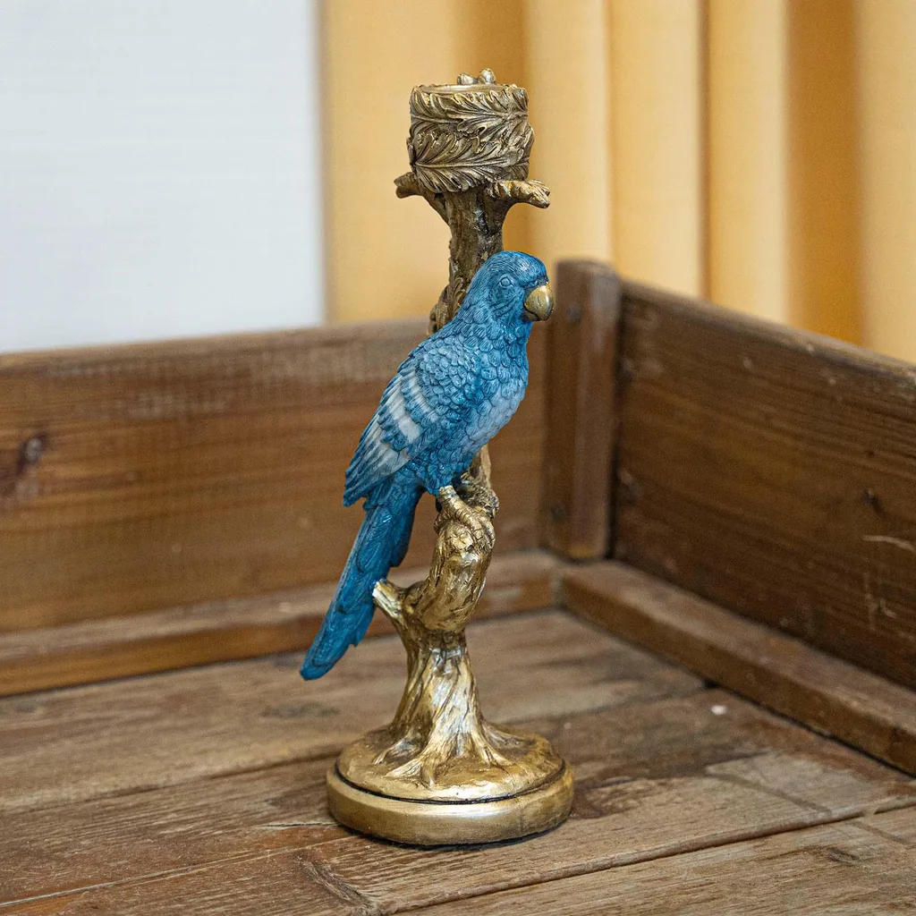 Kerzenständer Vogel Blau