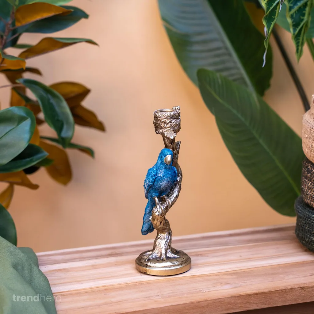 Kerzenständer Vogel Blau