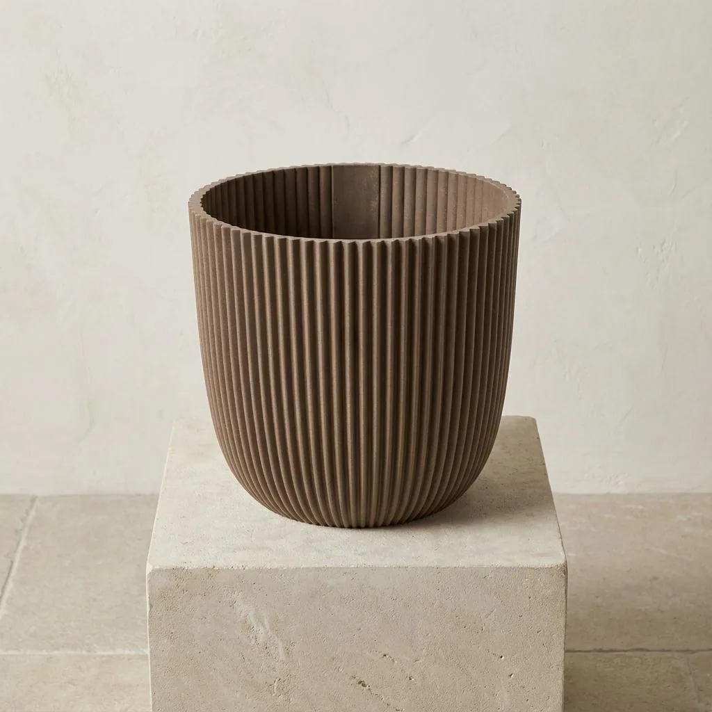 Capi Pot Nature Groove Made With Warm Taupe - D17cm