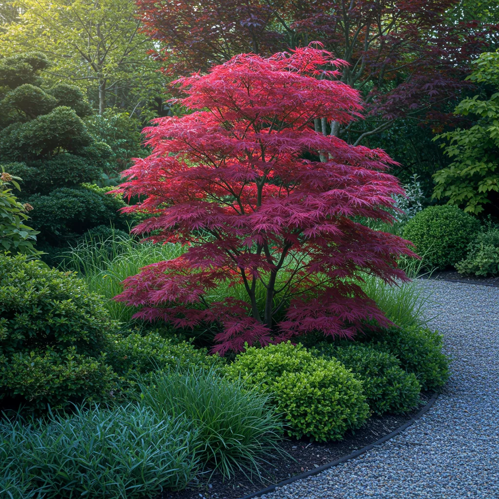 Fächerahorn 'Atropurpureum' 2er-Set (Acer palmatum) – winterharter Zierstrauch, Topf-Ø 19 cm, Höhe ca. 70 cm