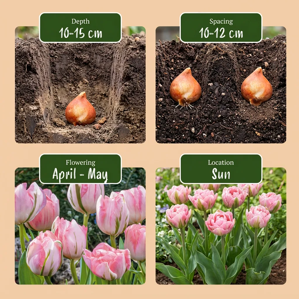 Tulpe 'Double Pink' (Tulipa) – Blumenzwiebeln, 12 Zwiebeln