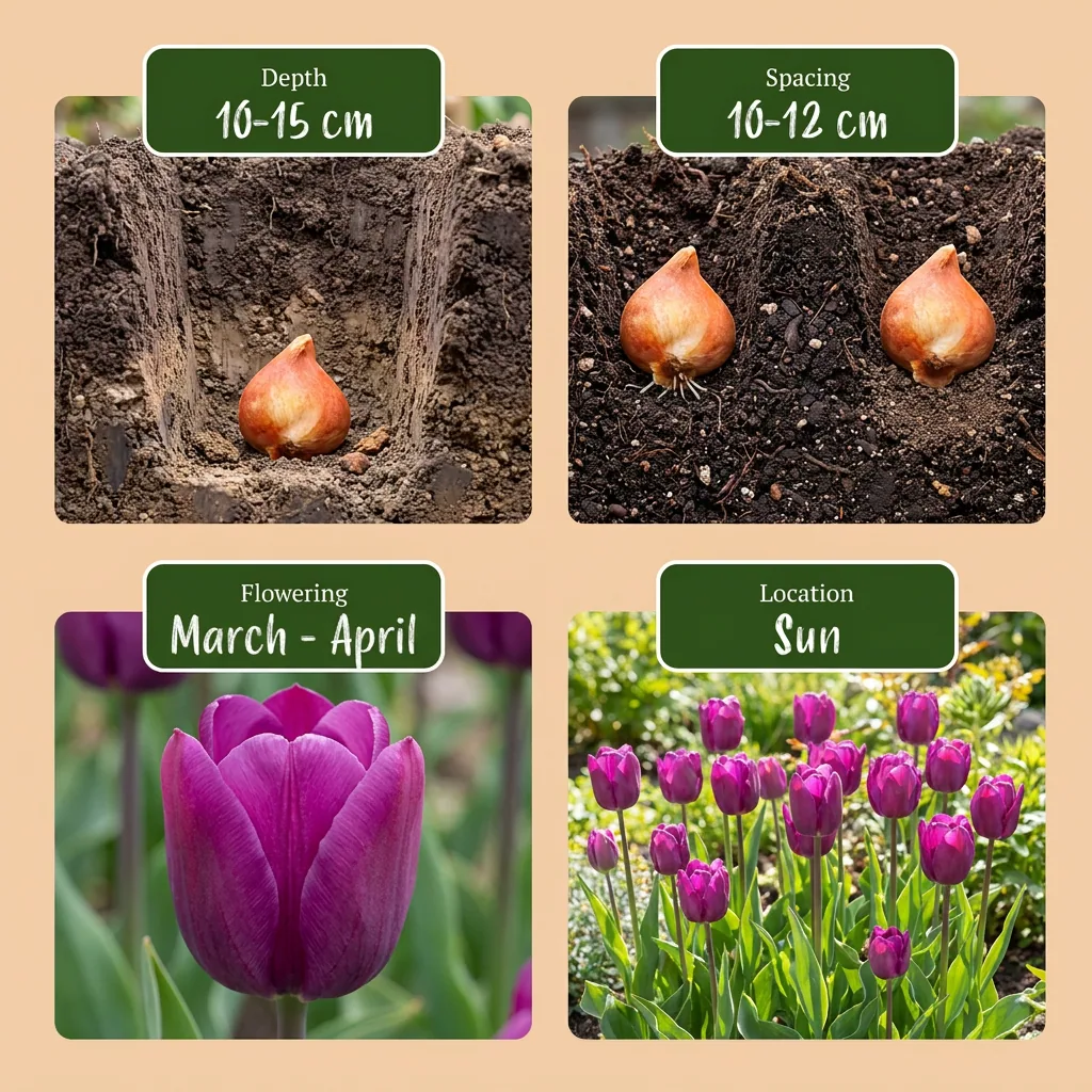 Tulpe 'Triumph Purple' (Tulipa) – Blumenzwiebeln, 15 Zwiebeln