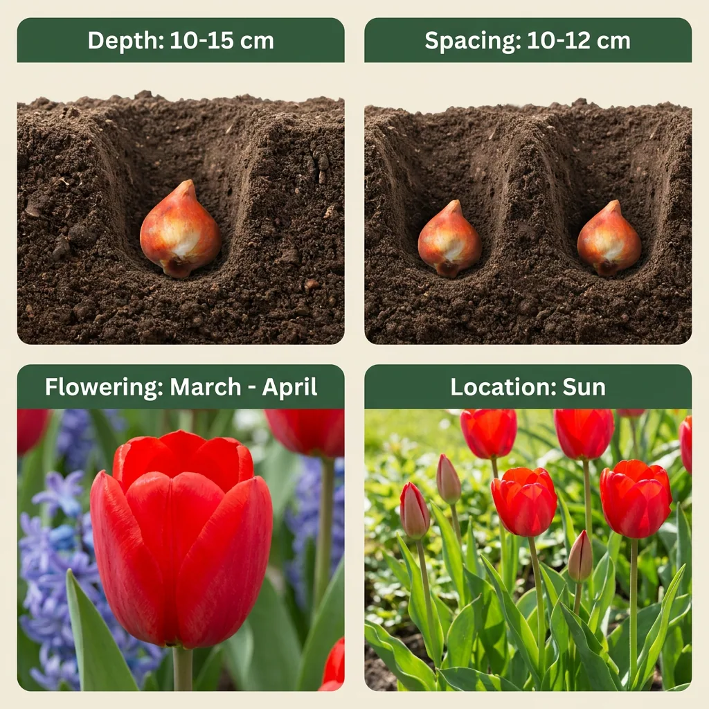 Tulpe 'Triumph Red' (Tulipa) – Blumenzwiebeln, 15 Zwiebeln