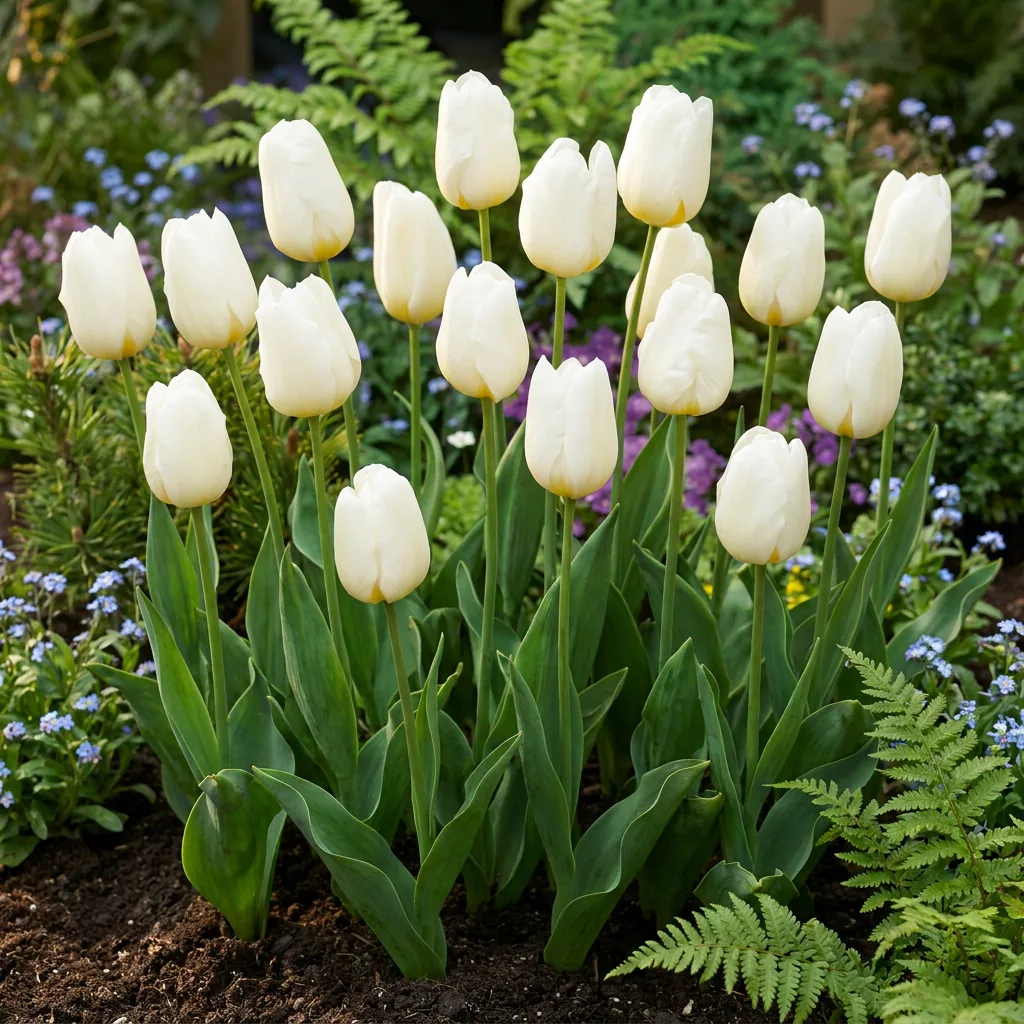 Tulpe 'Triumph White' (Tulipa) – Blumenzwiebeln, 15 Zwiebeln