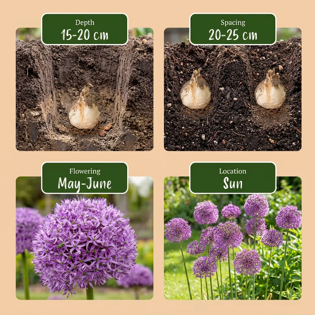 Zierlauch 'Gladiator' (Allium giganteum) – Zierlauch-Zwiebeln, 5 Zwiebeln