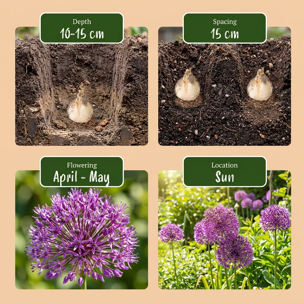 Zierlauch 'Miami' (Allium giganteum) – Zierlauch-Zwiebeln, 15 Zwiebeln