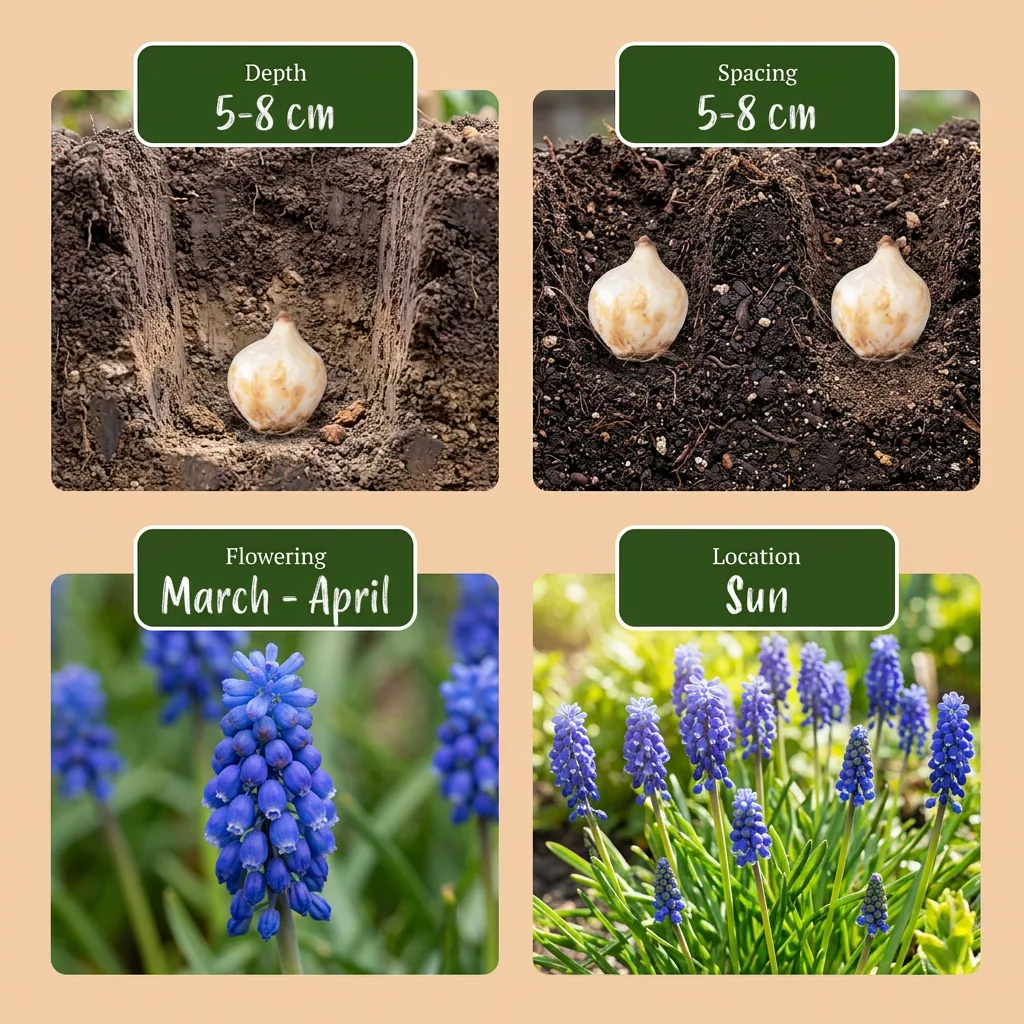 Traubenhyazinthe 'Armeniacum' (Muscari) – Blumenzwiebeln, 50 Zwiebeln