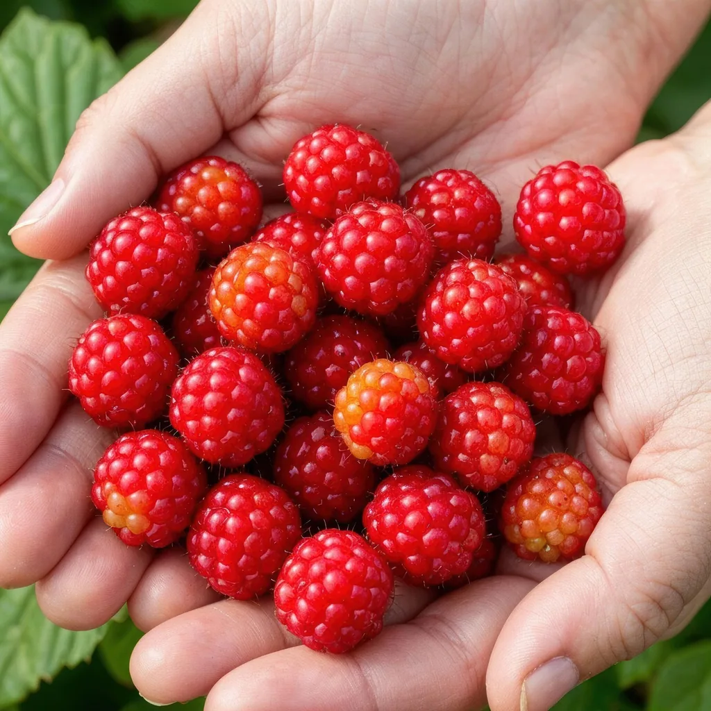 Japanische Weinbeere 6er-Set (Rubus phoenicolasius) – winterharte Beerenobst-Pflanze, Topf-Ø 9 cm