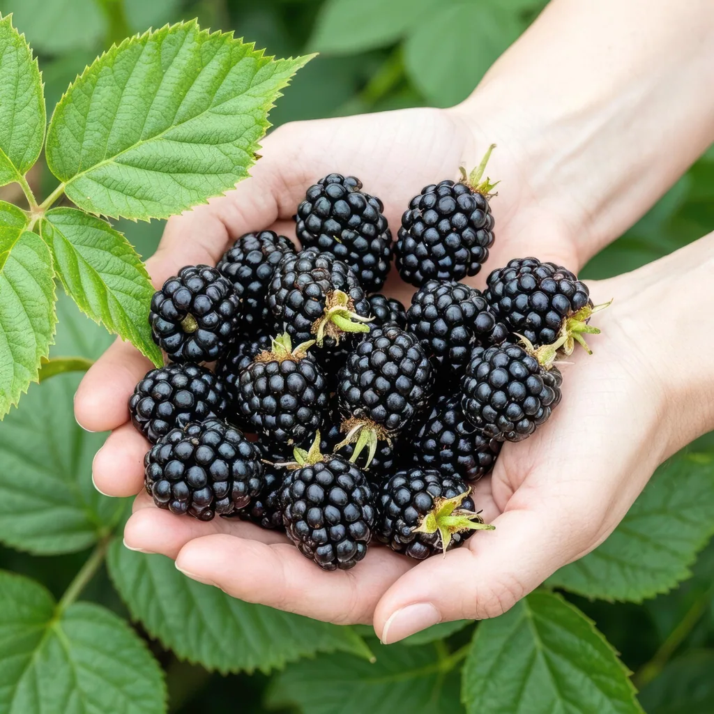 Himbeere 'Black Satin' 6er-Set (Rubus) – winterharte Beerenobst-Pflanze, Topf-Ø 9 cm