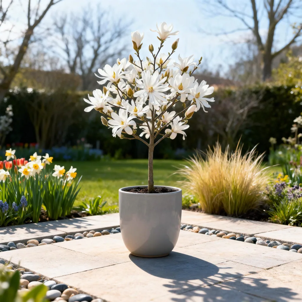 Sternmagnolie (Magnolia stellata) – winterharter Zierstrauch, Topf-Ø 19 cm, Höhe ca. 90 cm