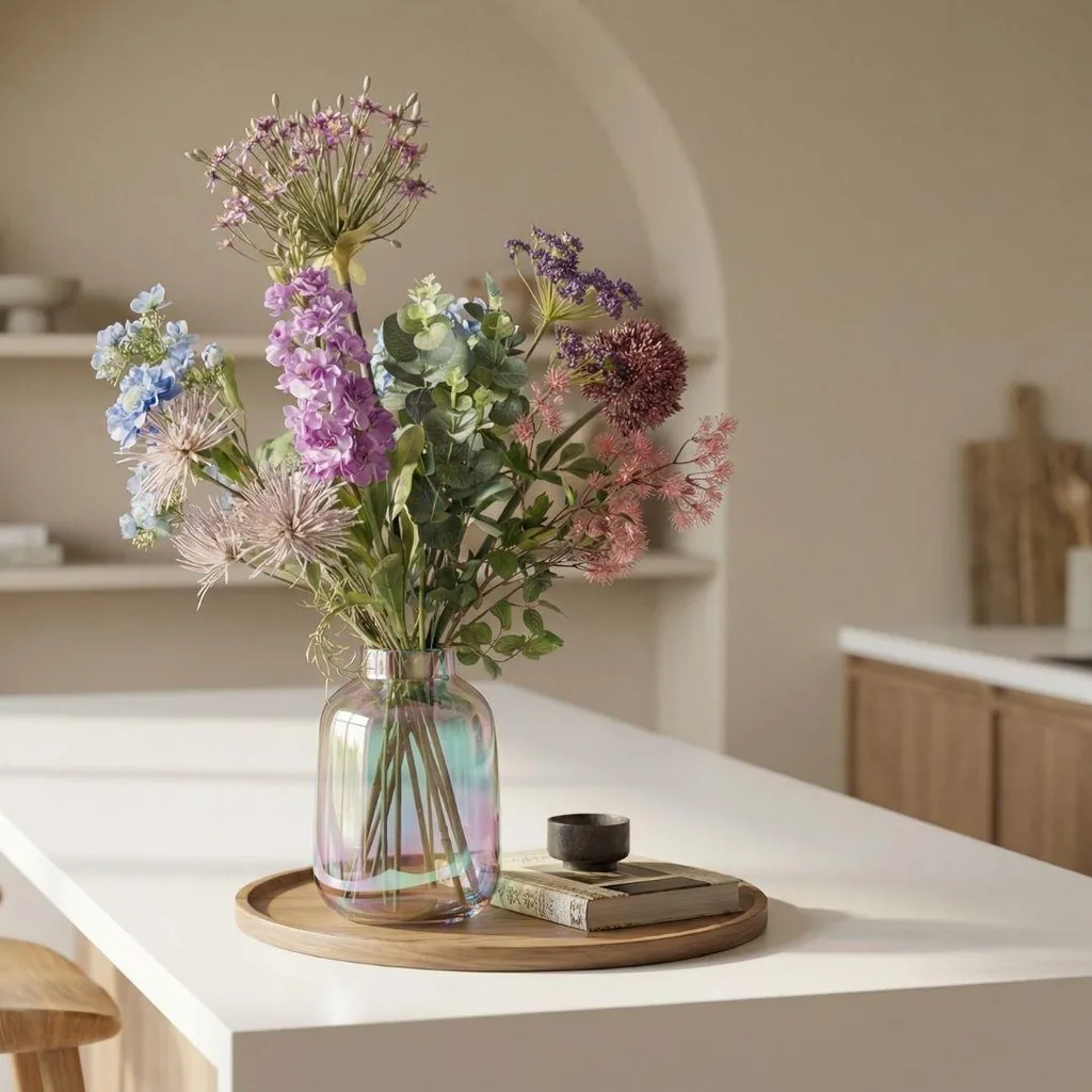 Kunstblumenstrauß - Purple Bloom Deluxe - Real Touch - 10 Stiele - Höhe ca. 90 cm