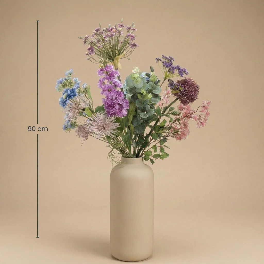 Kunstblumenstrauß - Purple Bloom Deluxe - Real Touch - 10 Stiele - Höhe ca. 90 cm
