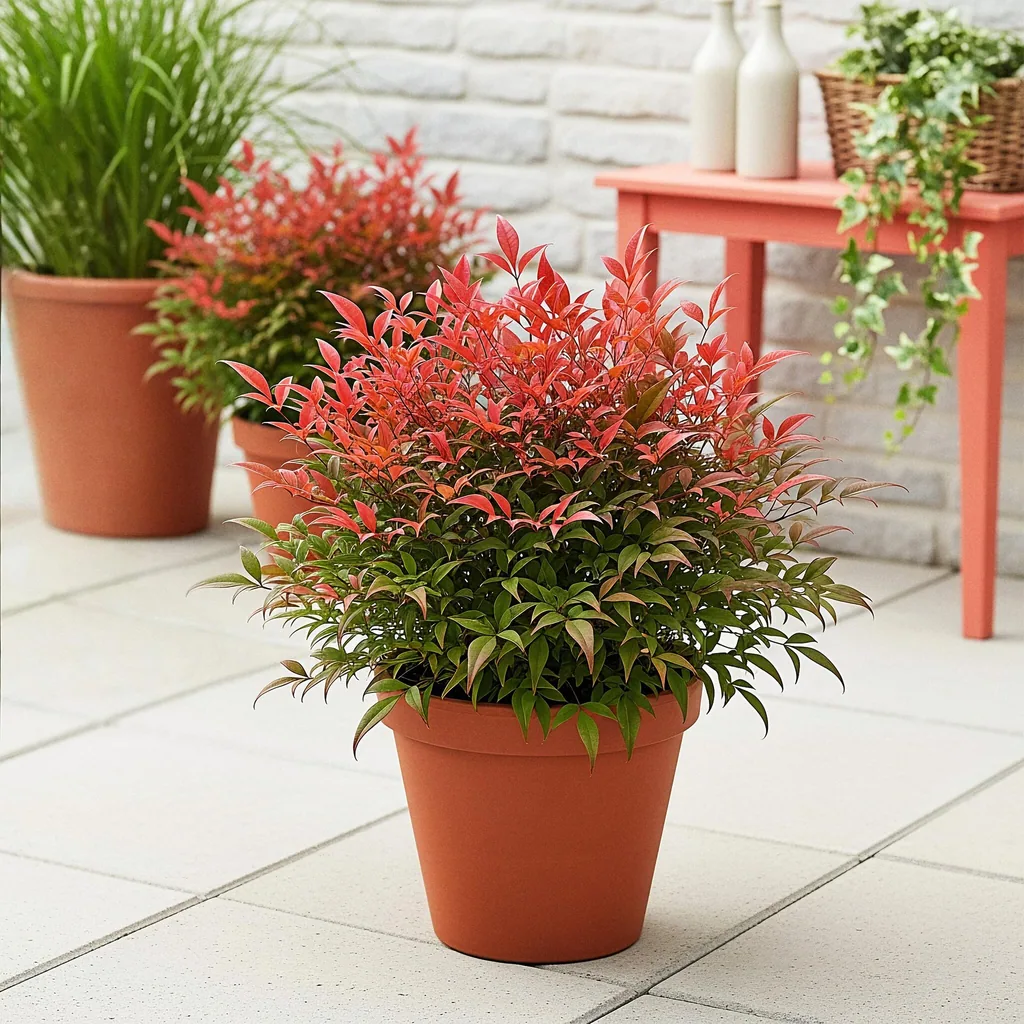 Himmelsbambus 'Obsessed' (Nandina) – winterharter Zierstrauch, Topf-Ø 17 cm, Höhe ca. 45 cm