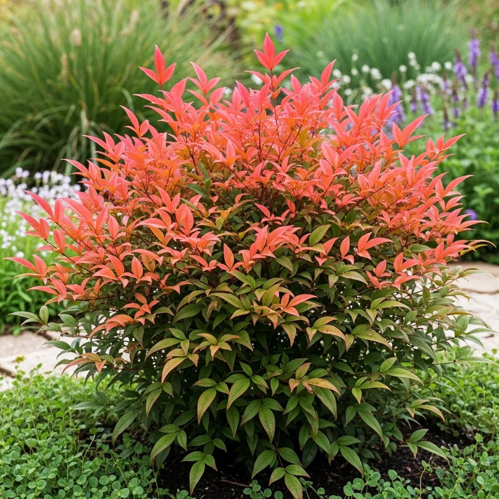 Himmelsbambus 'Obsessed' 2er-Set (Nandina) – winterharter Zierstrauch, Topf-Ø 17 cm, Höhe ca. 45 cm