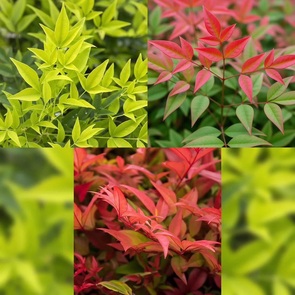 Himmelsbambus Farbmix 3er-Set (Nandina) – winterharter immergrüner Strauch, Topf-Ø 17 cm, Höhe ca. 45 cm