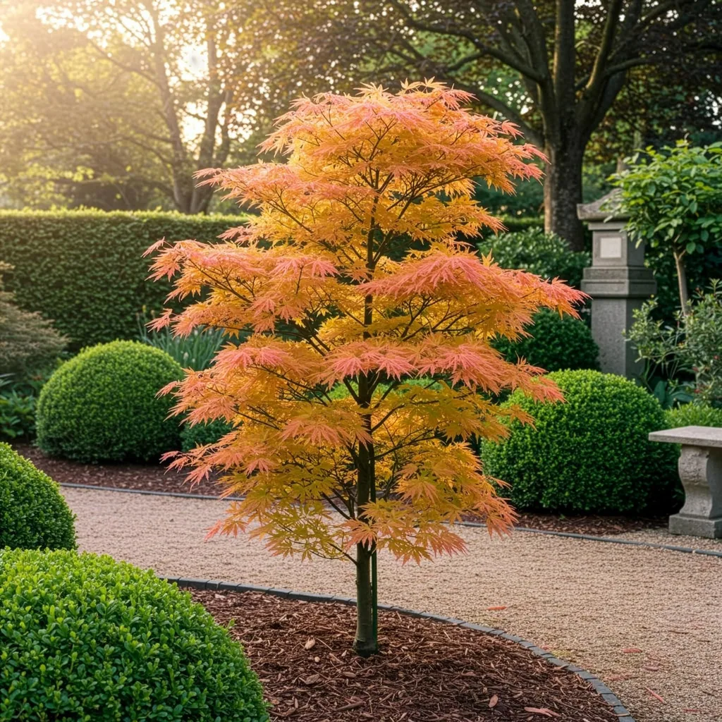 Fächerahorn 'Orange Dream' (Acer palmatum) – winterharter Zierstrauch, Topf-Ø 12 cm, Höhe ca. 35 cm