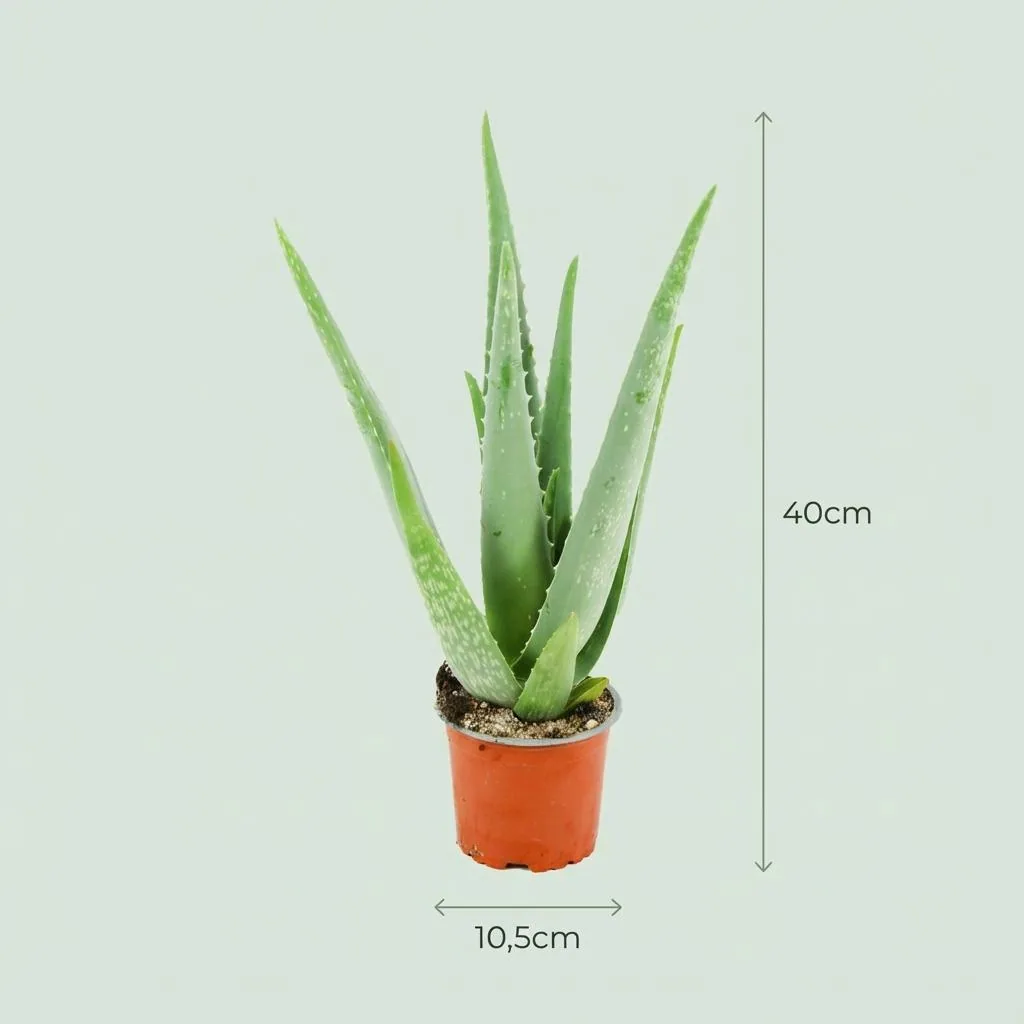 Echte Aloe (Aloe vera) – pflegeleichte Zimmerpflanze, Topf-Ø 10,5 cm, Höhe ca. 10,5 cm