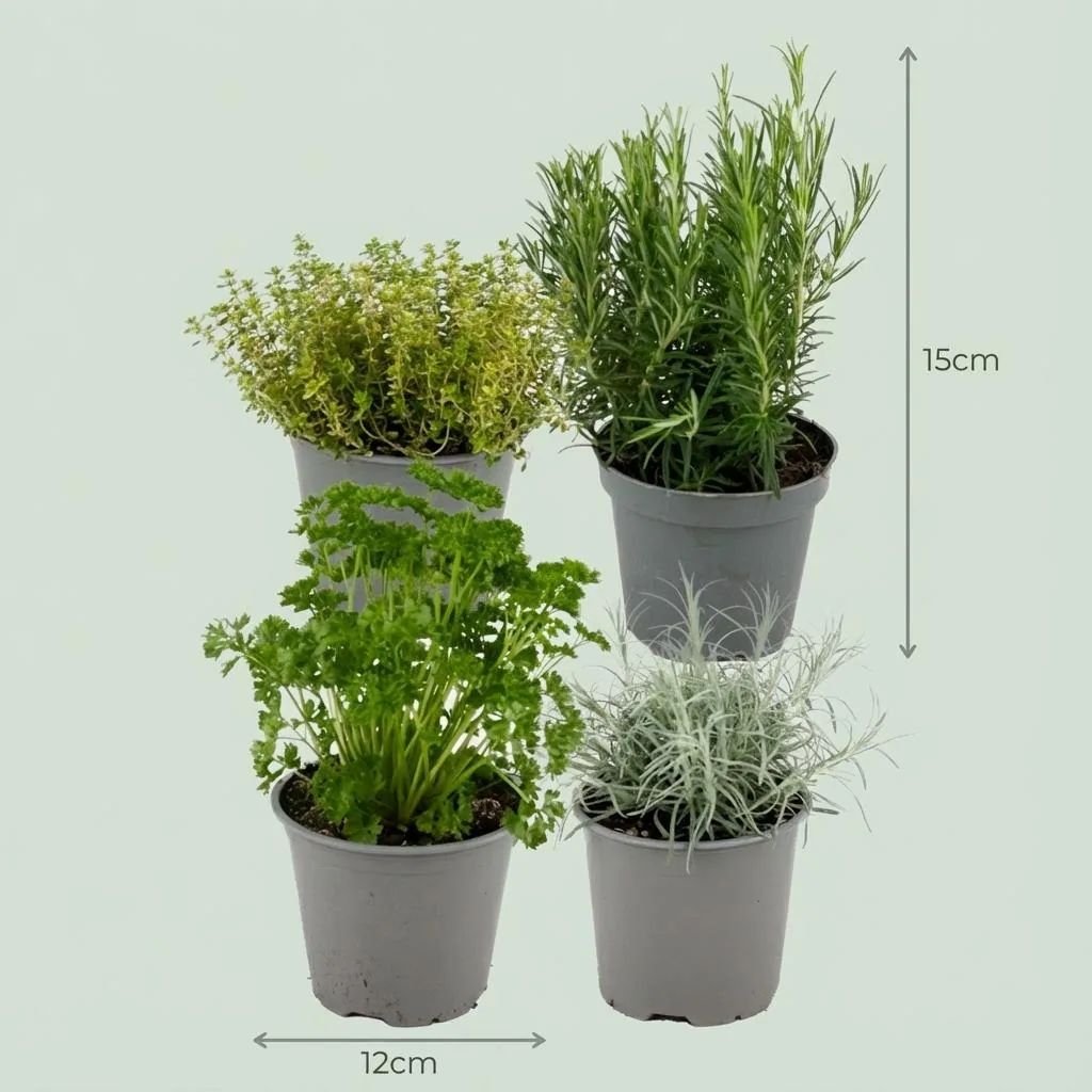 Italienischer Kräuter-Mix 8er-Set – Topf-Ø 12 cm, Höhe ca. 12–15 cm