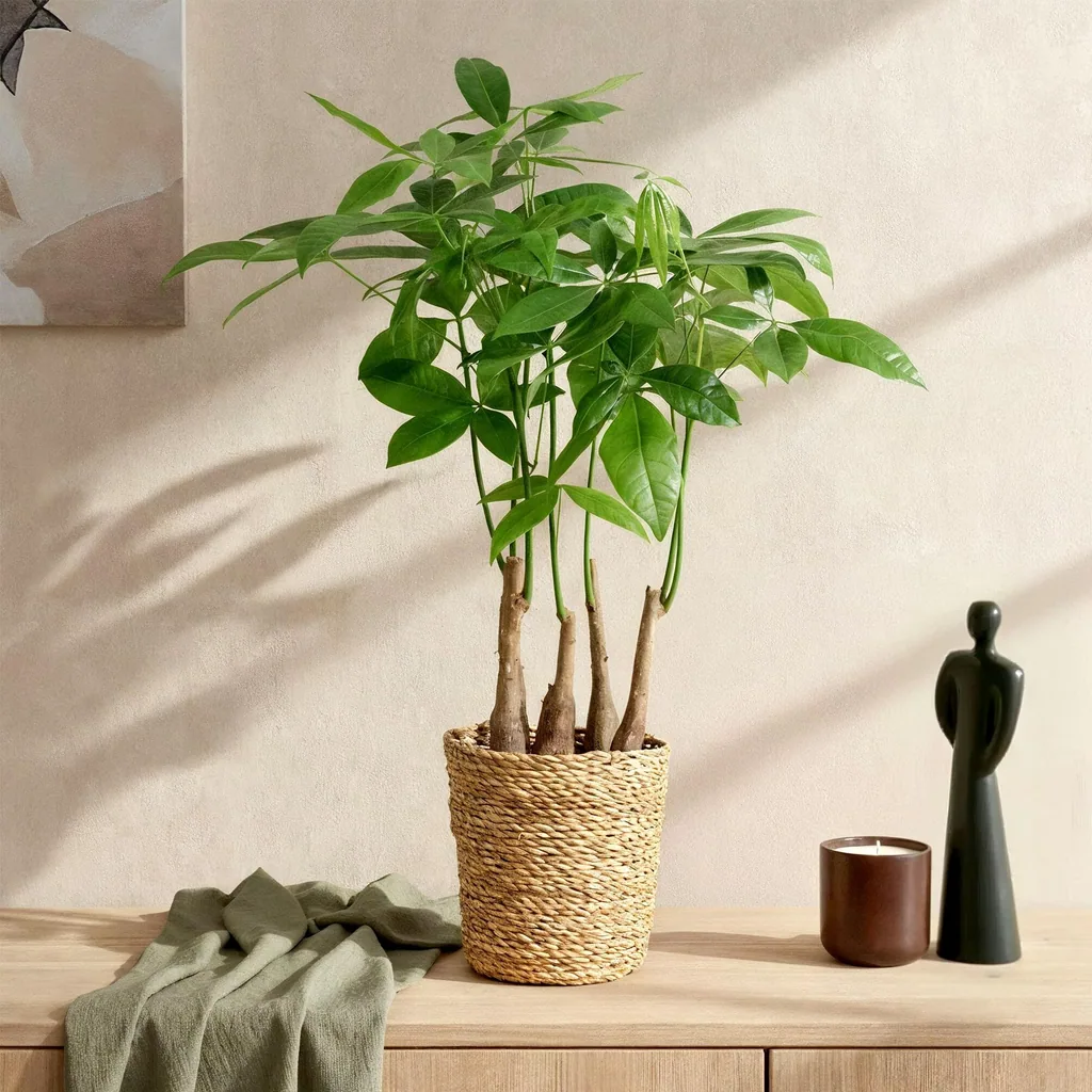 Glückskastanie 'Mehrstamm' 2er-Set (Pachira aquatica) – pflegeleichte Zimmerpflanze, Topf-Ø 17 cm, Höhe ca. 50–55 cm