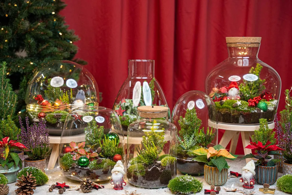 Lametta Winter Terrarium - Flaschengarten DIY-Set - Ø 19 cm Höhe ca. 20 cm