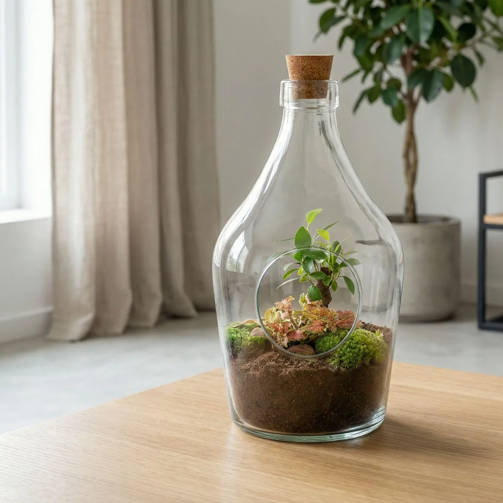 Offenes Terrarium John - Bonsai & Rubin Limette Höhe ca. 30 cm