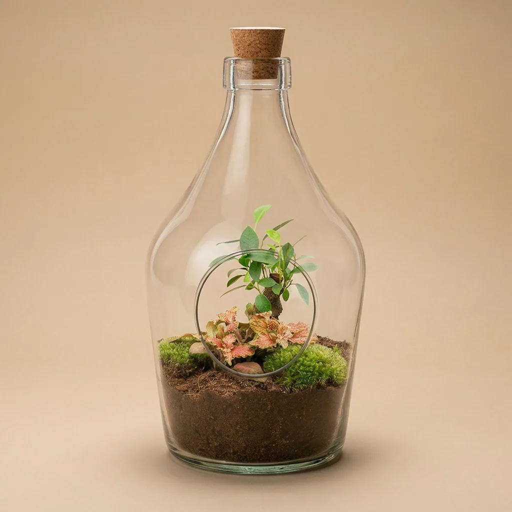 Offenes Terrarium John - Bonsai & Rubin Limette Höhe ca. 30 cm