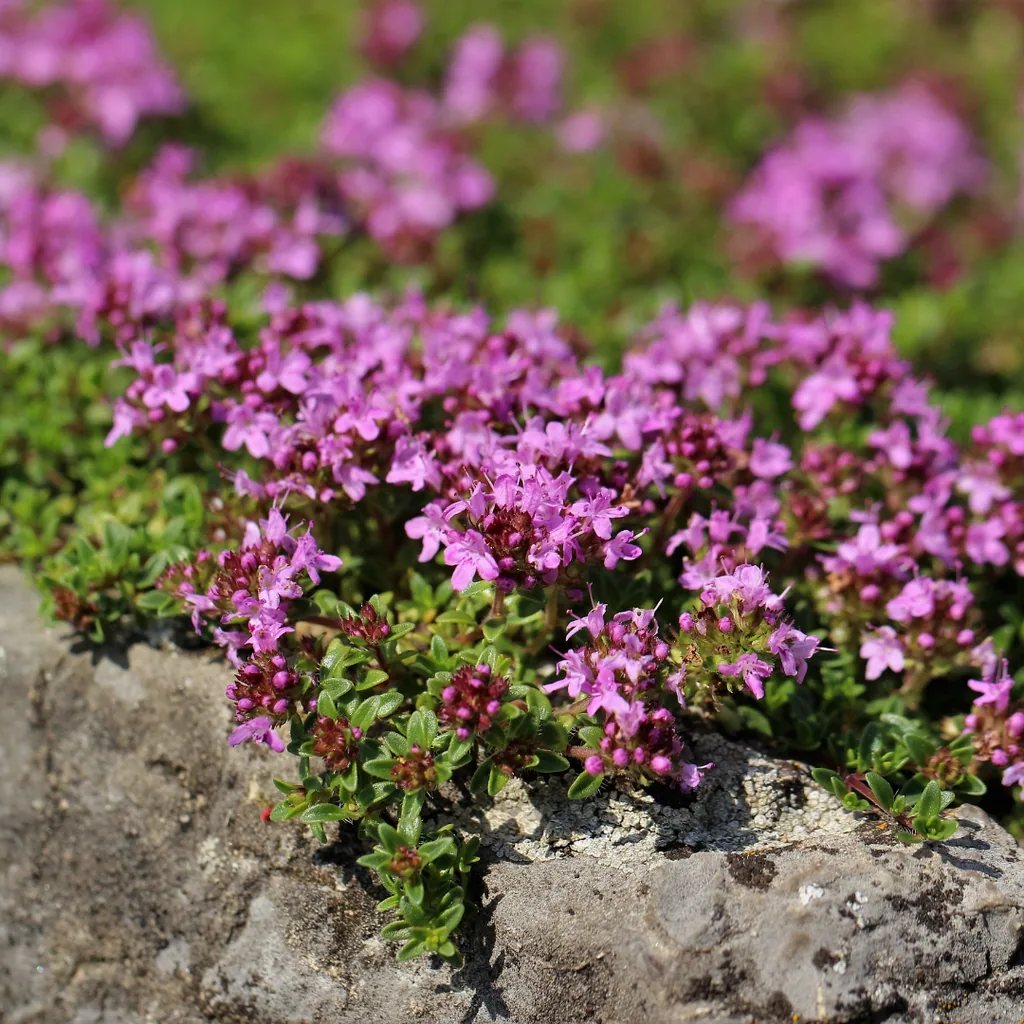 Polster-Thymian 'Coccineus' 60er-Set (Thymus praecox) – winterharte Staude, Topf-Ø 9 cm, Höhe ca. 25 cm