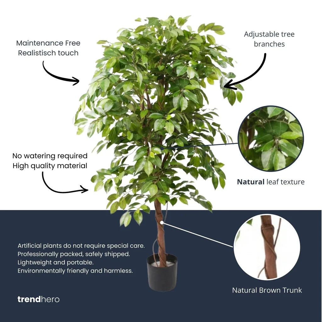 Ficus Deluxe Ranke Kunstbaum - 140 cm - Kunstpflanze - Künstliche Pflanze