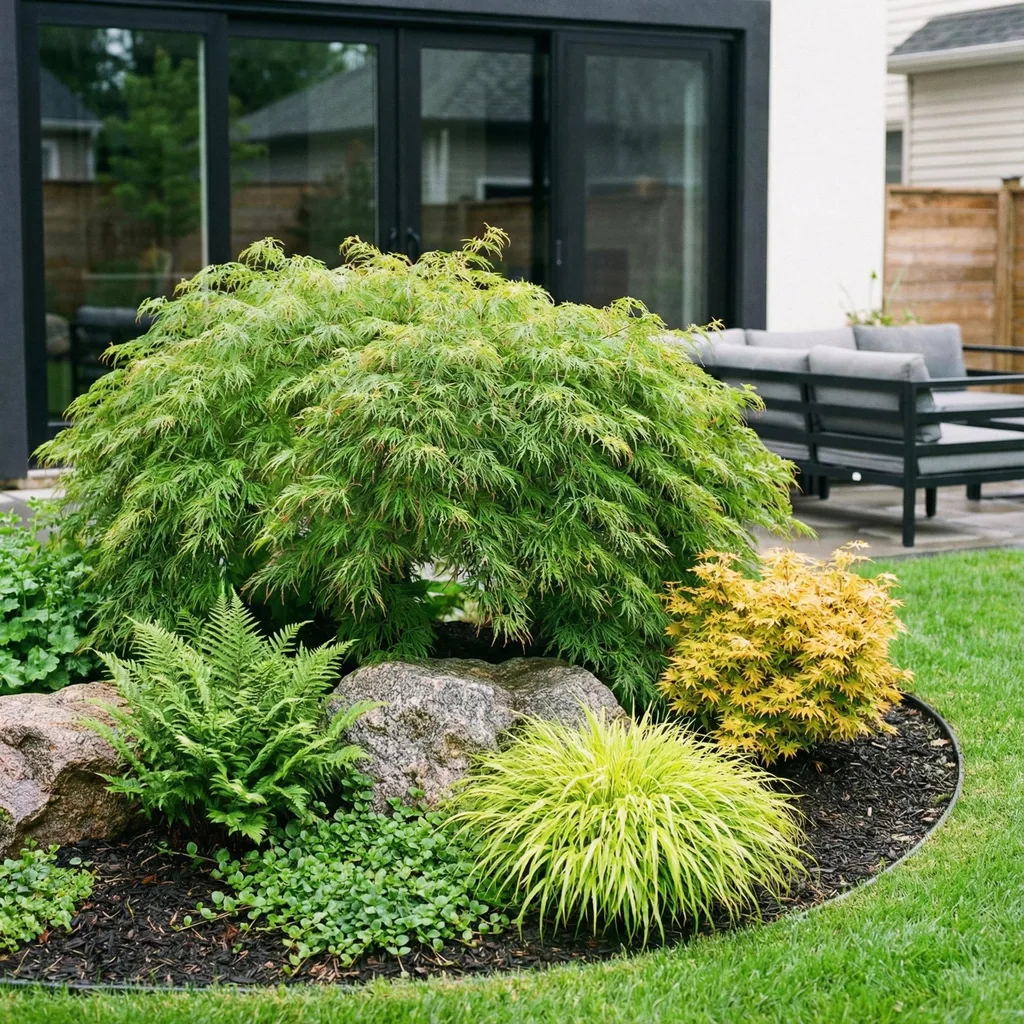 Fächerahorn 'Emerald Lace' (Acer palmatum) – winterharter Zierstrauch, Topf-Ø 26 cm, Höhe ca. 90 cm