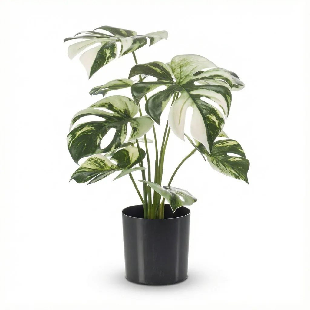 Monstera Busch im Topf 40cm - Kunstpflanze - Kunstpflanze