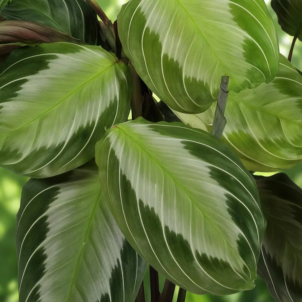 Pfeilwurz 'Silverband' 4er-Set (Maranta) – pflegeleichte Zimmerpflanze, im Übertopf, Topf-Ø 12 cm, Höhe ca. 25 cm
