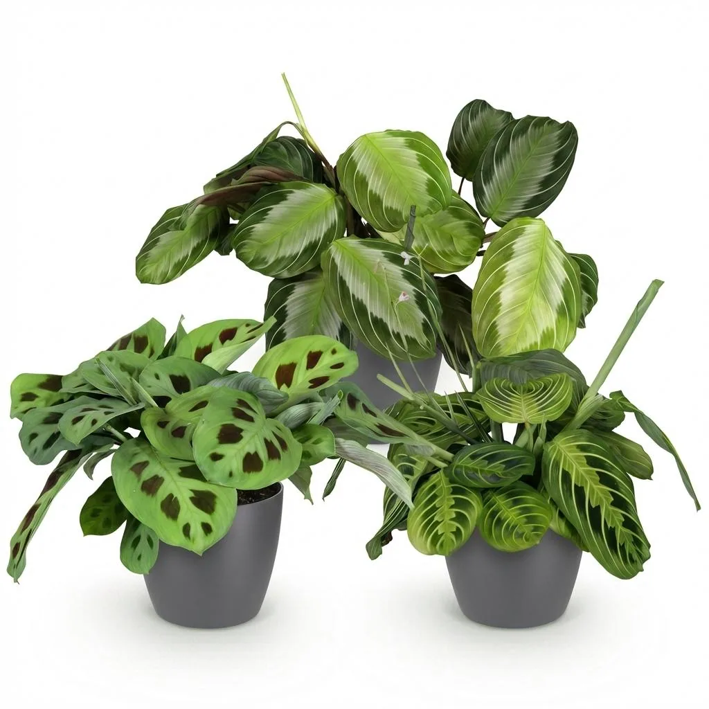 Pfeilwurz 3er-Set (Maranta) – pflegeleichte Zimmerpflanze, im Übertopf, Topf-Ø 12 cm, Höhe ca. 25 cm