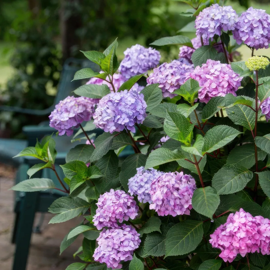Hortensie 'Endless Summer Summer Love Purple' (Hydrangea) – winterharter Blütenstrauch, Topf-Ø 14 cm, Höhe ca. 20–25 cm