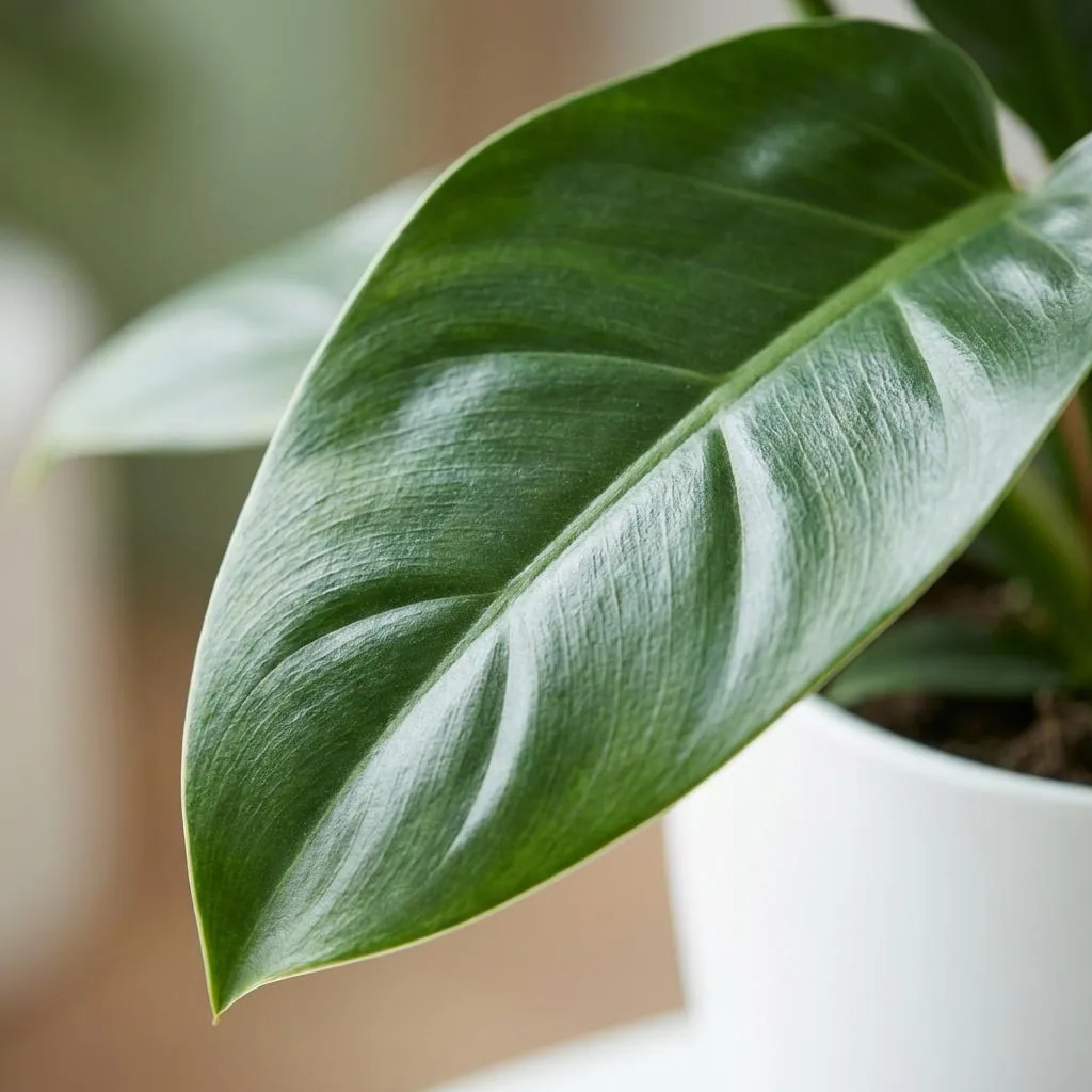 Zimmerpflanze - Philodendron - Philodendron Imperial Green - Grün - Pflegeleicht - 1 Pflanze - mit weißem Übertopf - Topf 19cm - Höhe 65cm
