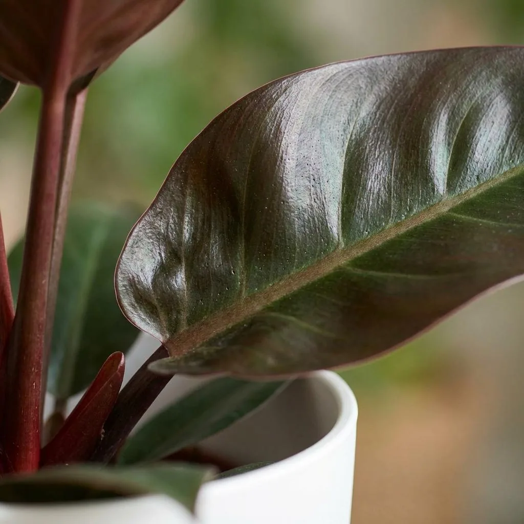 Baumfreund 'Imperial Red' (Philodendron) – pflegeleichte Zimmerpflanze, im Übertopf, Topf-Ø 19 cm, Höhe ca. 60 cm