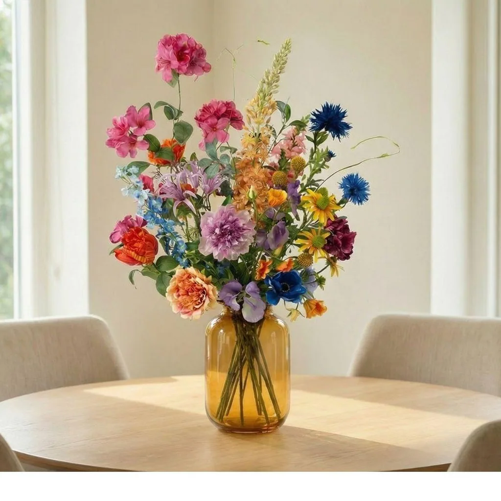 Kunstblumenstrauß - Summer Garden Deluxe - Real Touch - 19 Stiele - Höhe ca. 100 cm