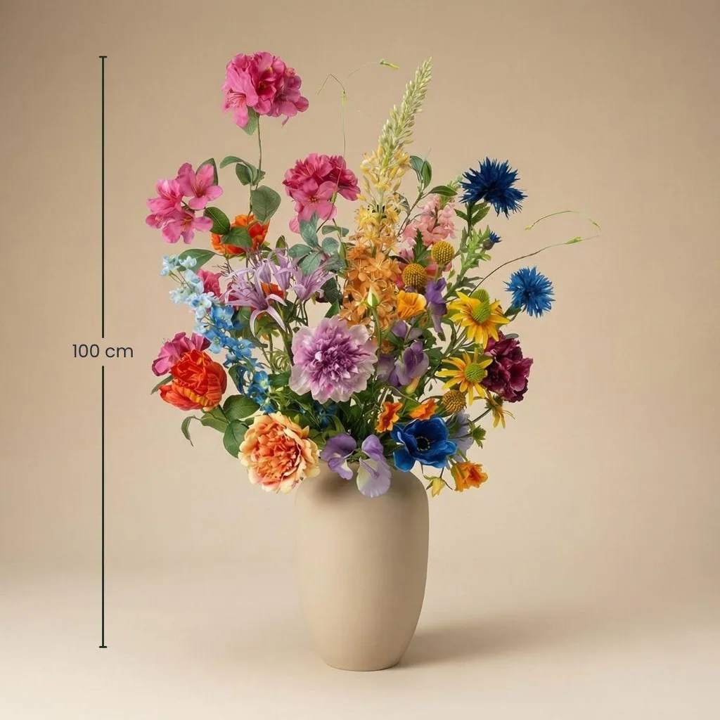 Kunstblumenstrauß - Summer Garden Deluxe - Real Touch - 19 Stiele - Höhe ca. 100 cm