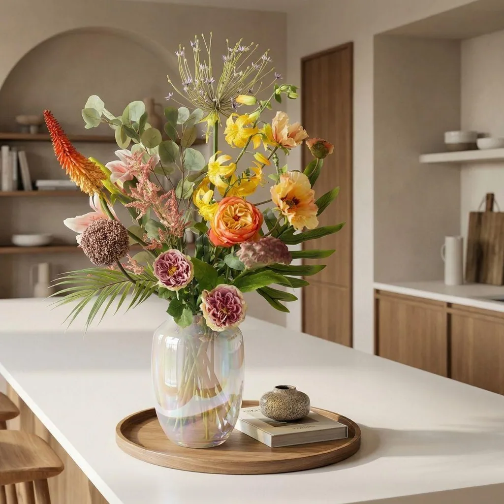 Kunstblumenstrauß - Tropical Chic Deluxe - Real Touch - 13 Stiele - Höhe ca. 105 cm
