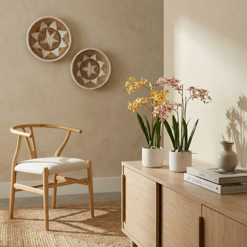 Renanthera Orchidee Gelb & Orange im Topf - 56 cm - Kunstpflanze