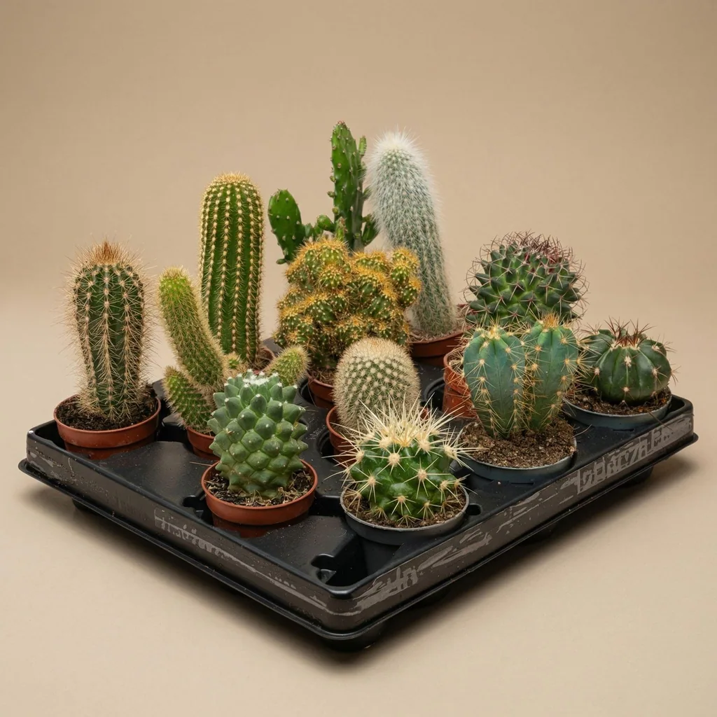 Kakteen-Mix 12er-Set – pflegeleichte Zimmerpflanzen, Höhe ca. 8–12 cm