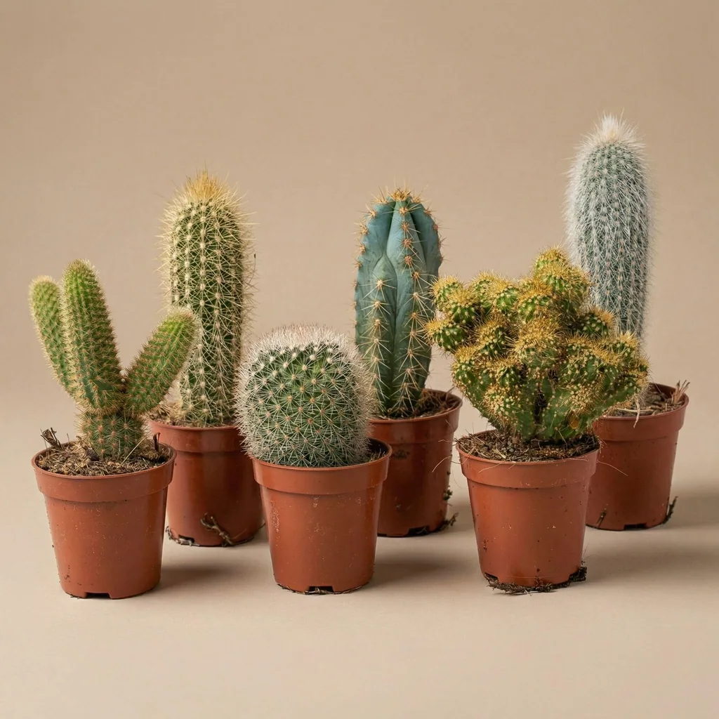 Kakteen-Mix 12er-Set – pflegeleichte Zimmerpflanzen, Höhe ca. 8–12 cm