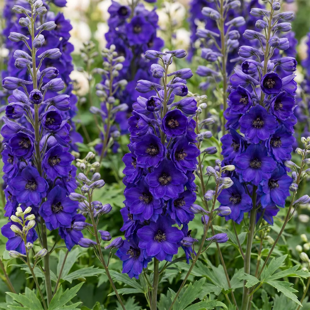 Rittersporn 'Black Knight' (Delphinium) – winterharte Staude, Topf-Ø 11 cm, Höhe ca. 15–25 cm