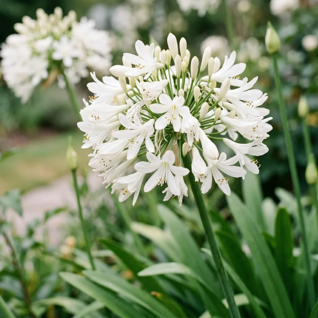 Afrikanische Schmucklilie 'Albus' 12er-Set (Agapanthus africanus) – Kübelpflanze, Topf-Ø 11 cm, Höhe ca. 15–25 cm